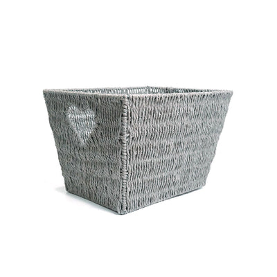 Vannes Heart Cut Out Wicker Basket-Grey