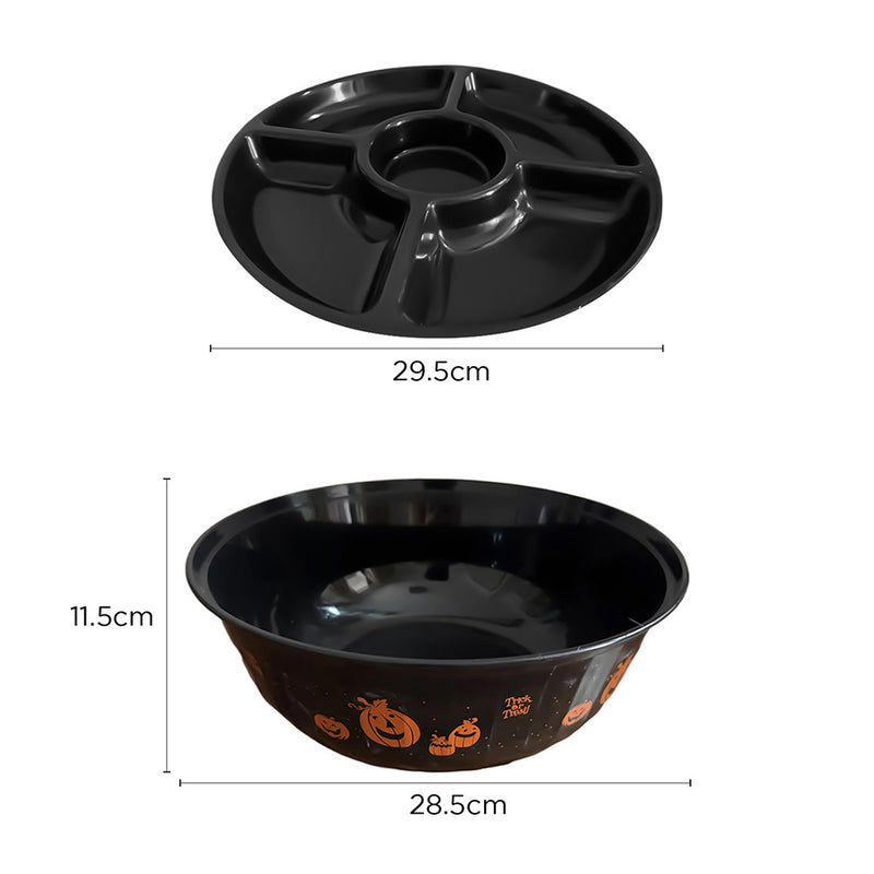 Halloween Plastic Trick or Treat Serving Bowl & Plate Set