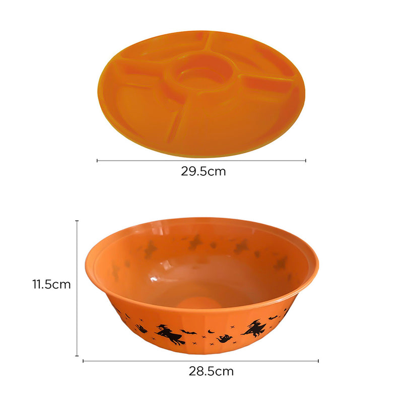 Halloween Plastic Trick or Treat Serving Bowl & Plate Set