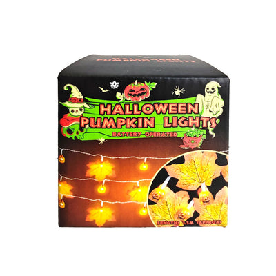 Halloween Maple Leaf & Pumpkin String Lights 1.5M