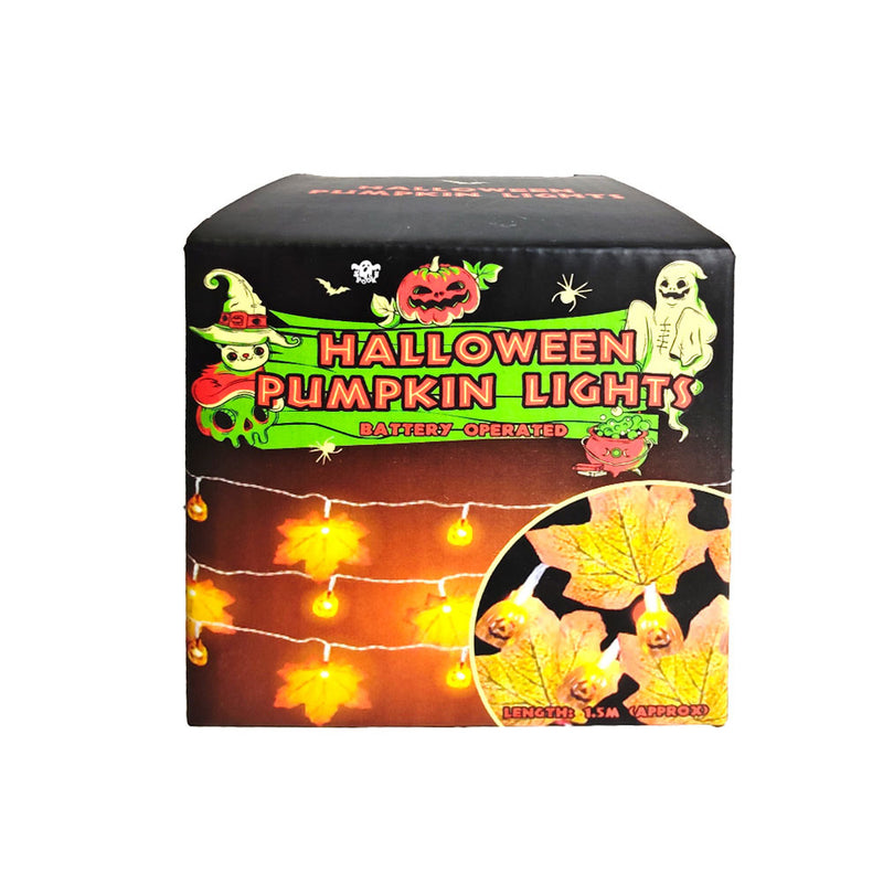 Halloween Maple Leaf & Pumpkin String Lights 1.5M