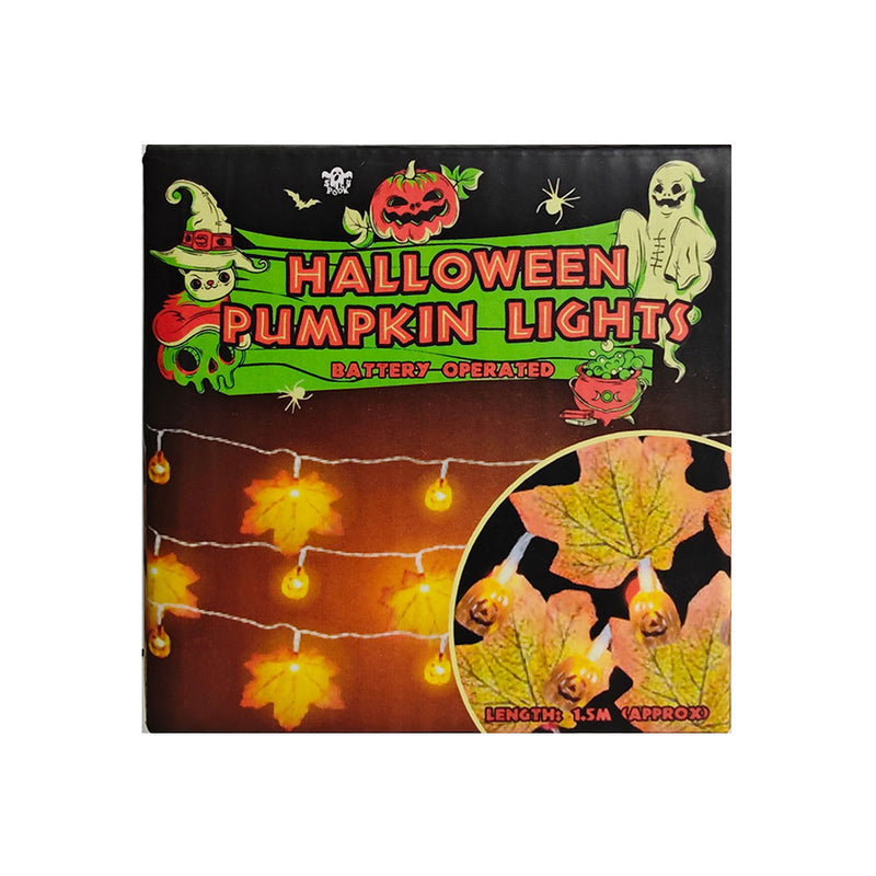 Halloween Maple Leaf & Pumpkin String Lights 1.5M