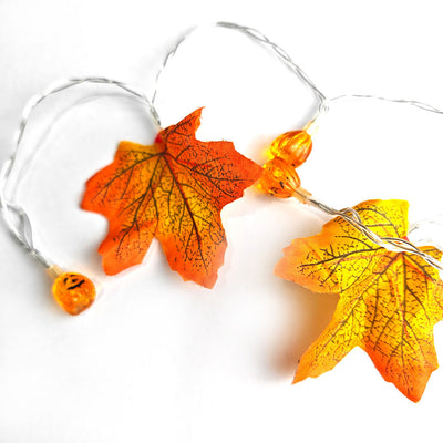 Halloween Maple Leaf & Pumpkin String Lights 1.5M