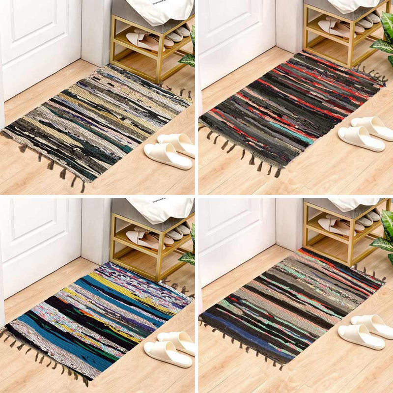 JVL Multi-Colour Recycled Handmade Indoor Mat 40x60CM