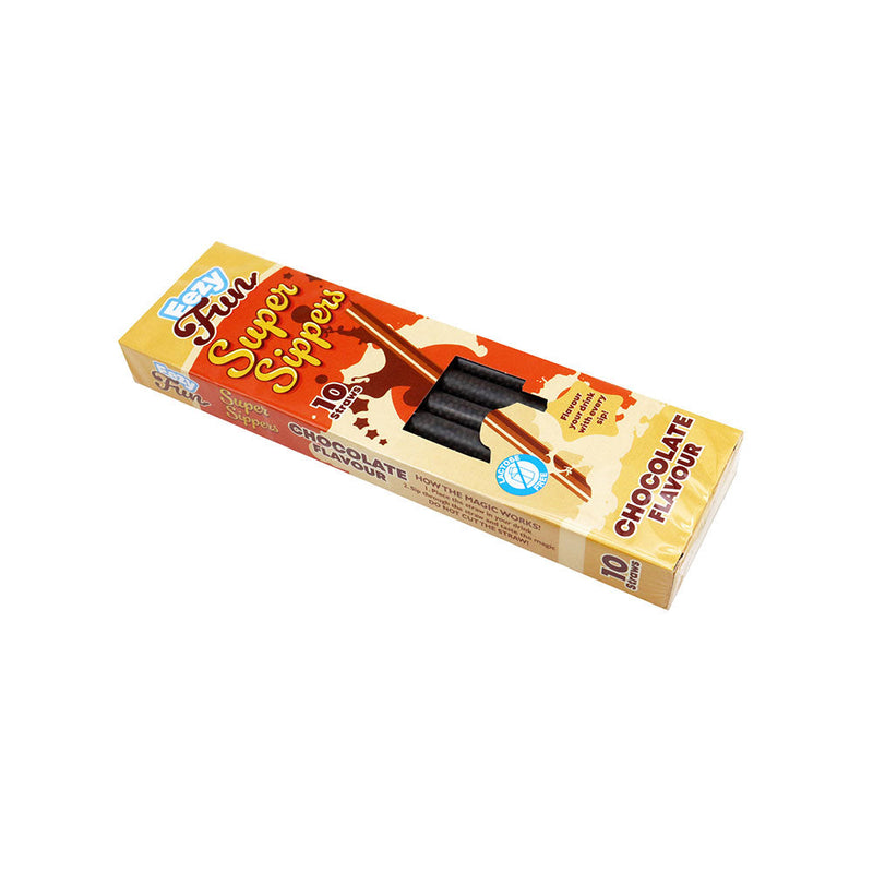 Eezy Fun Super Sippers Chocolate Flavour Straws 10PK