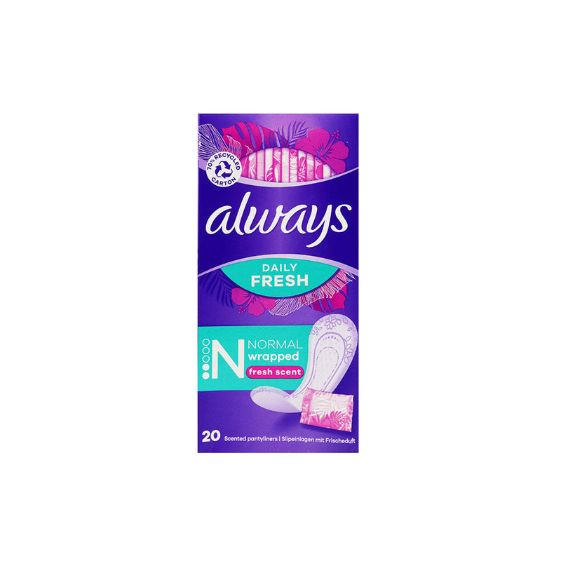 Always Daily Fresh Normal Wrapped Panty Liners 20S