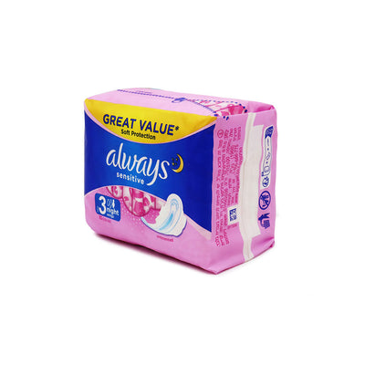 Always Sensitive Night Pads with Ultra Wings Size 3 10S