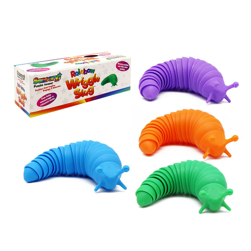 Rainbow Wriggle Slug Puzzle Toy 4 Colours Assorted