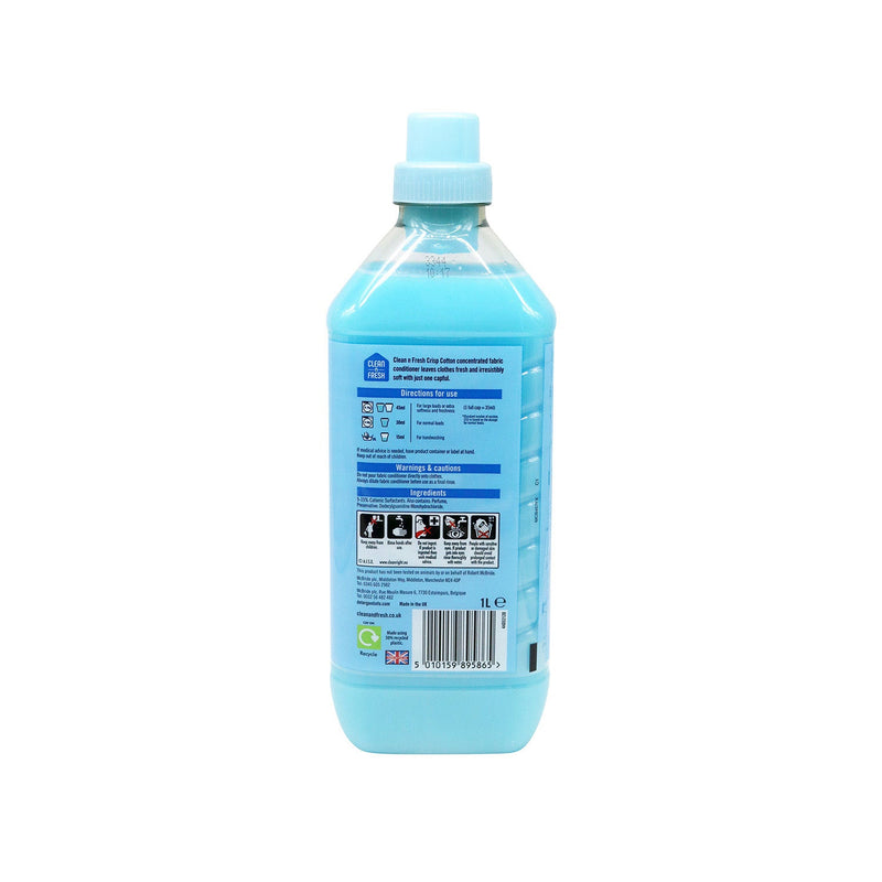 Clean N Fresh Fabric Conditioner Crisp Cotton 33 Washes 1L