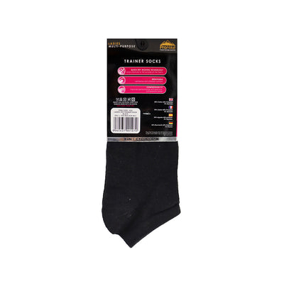 Ladies Black Trainer Socks 3PK Size 4-8