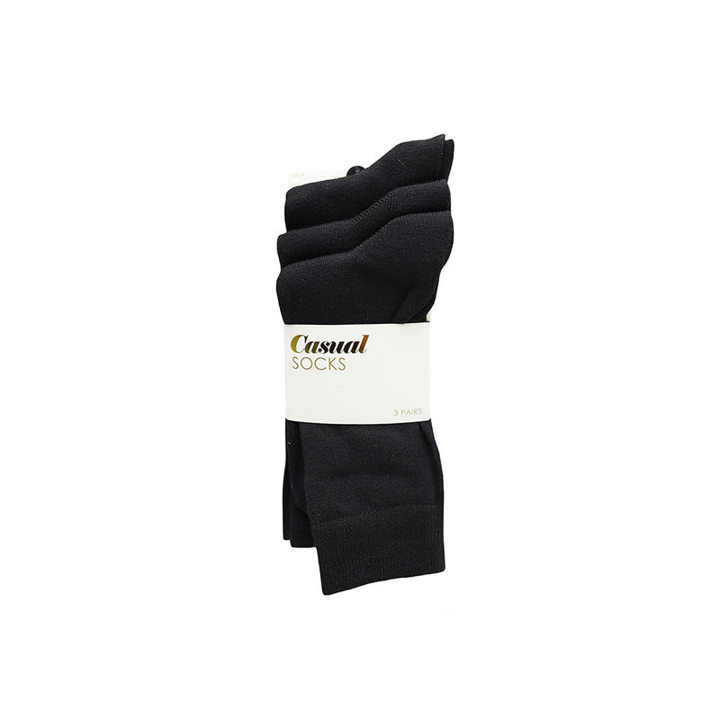 Ladies Black Socks 3PK Size 4-8