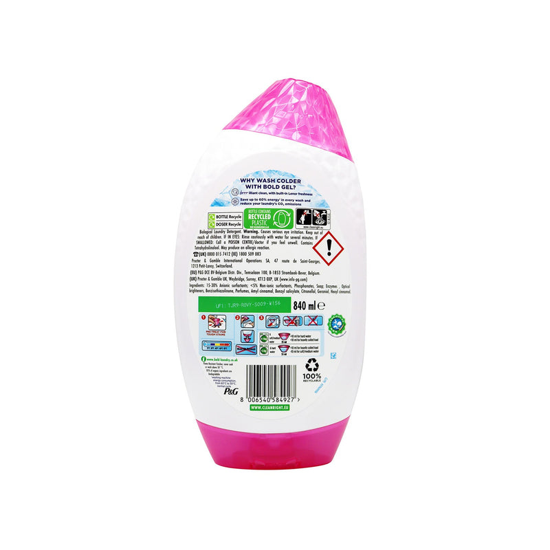 Bold 2In1 Pink Blossom Washing Liquid Gel 24 Washes 840ML