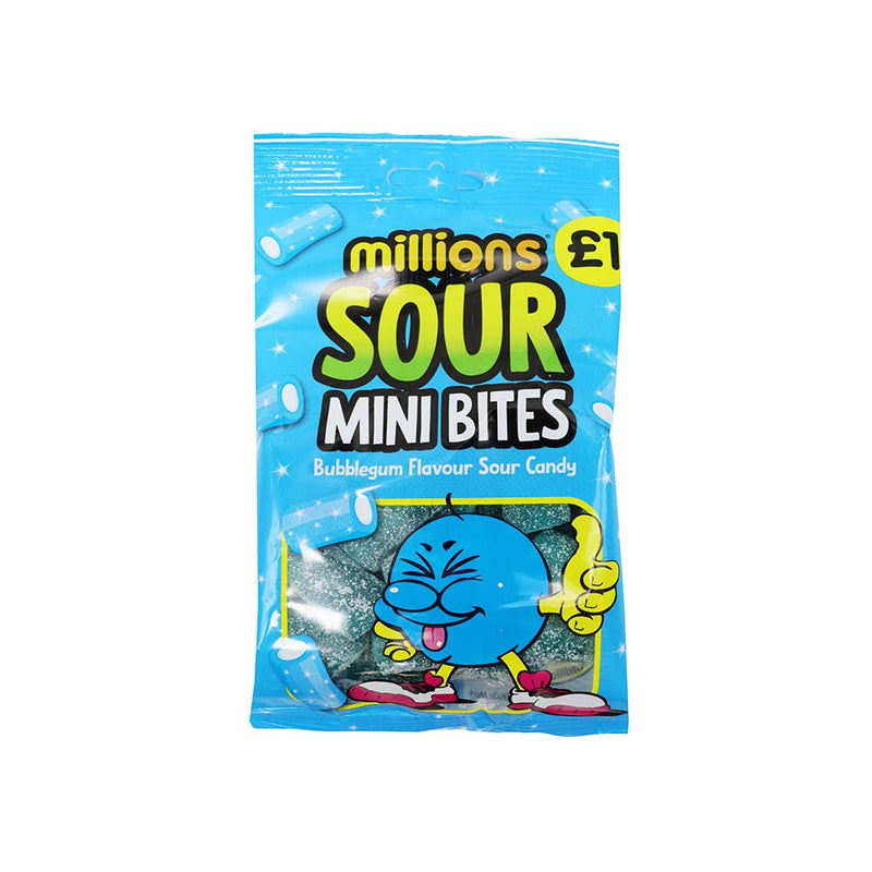 Millions Bags Sour Bubblegum Mini Bites Sour Candy 140g