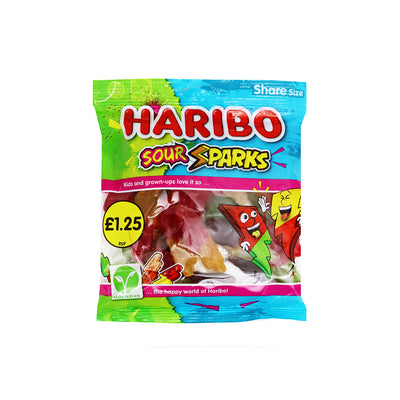 Haribo Sour Sparks Sour Fruit & Cola Flavour Gums 140g x 3Pack