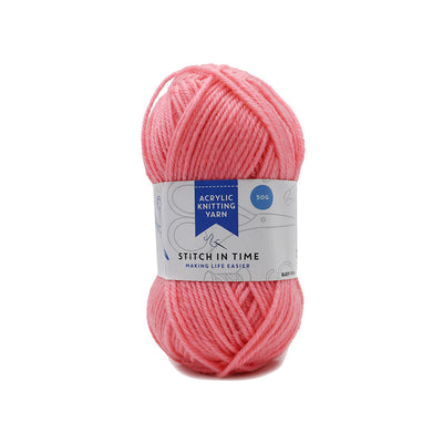 Acrylic Knitting Yarn 50g Baby Pink x 3PK