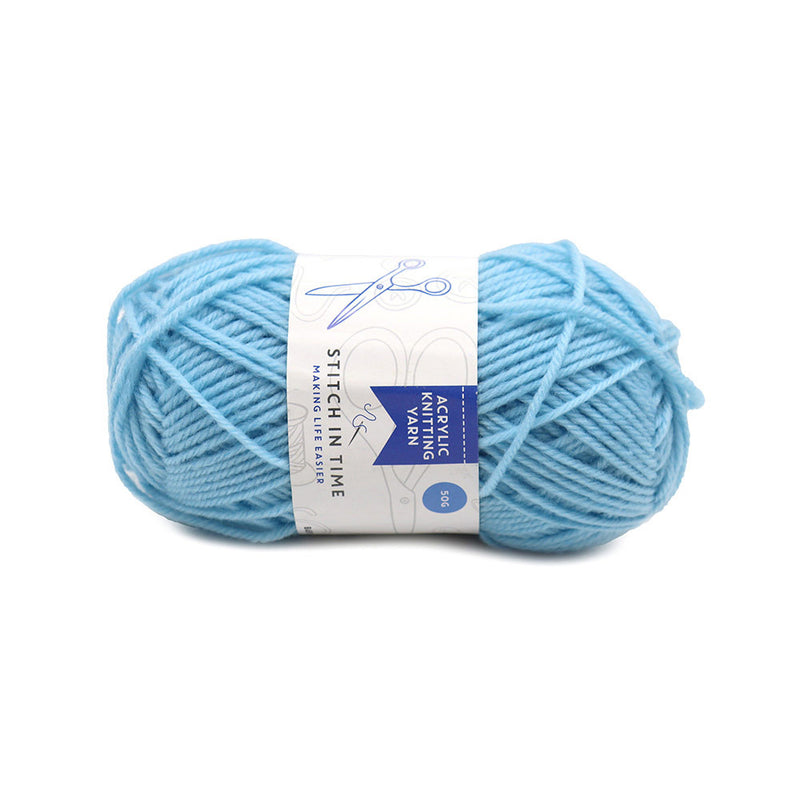 Acrylic Knitting Yarn 50g Baby Blue x 3PK