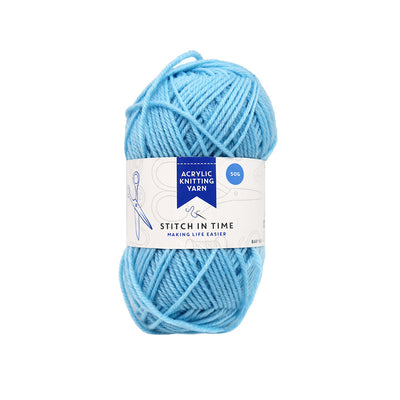 Acrylic Knitting Yarn 50g Baby Blue x 3PK