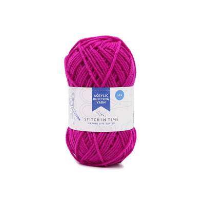 Acrylic Knitting Yarn 50g Fuschsia x 3PK