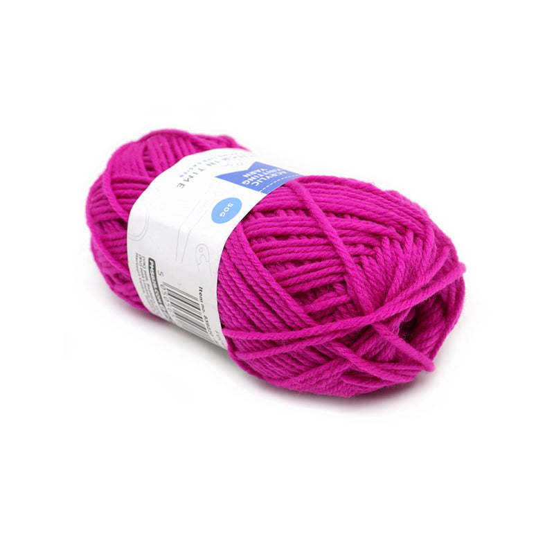 Acrylic Knitting Yarn 50g Fuschsia x 3PK