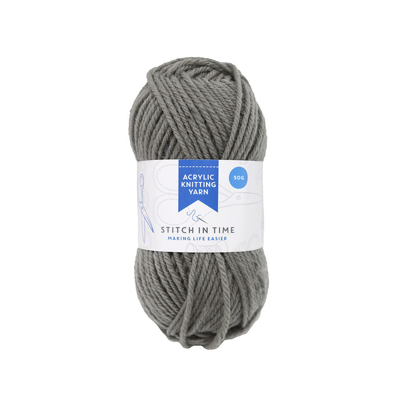 Acrylic Knitting Yarn 50g Grey x 3PK