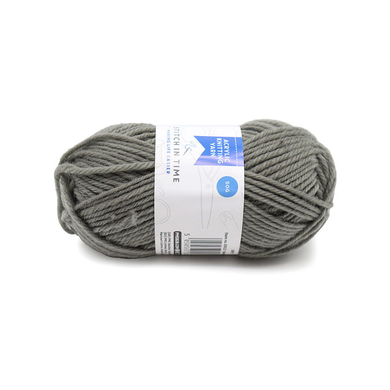 Acrylic Knitting Yarn 50g Grey x 3PK