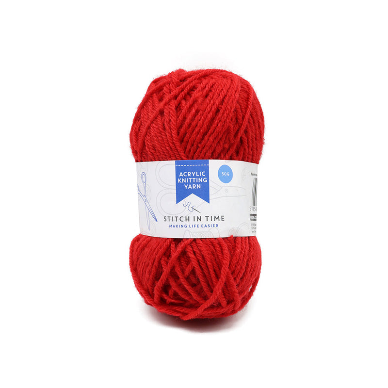 Acrylic Knitting Yarn 50g Red