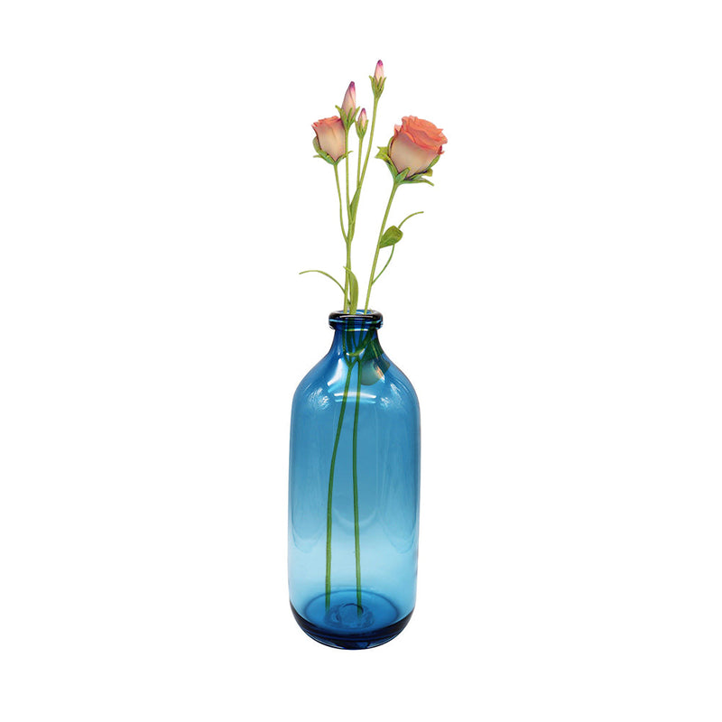 Small Plain Glass Blue Vase 30.5cm