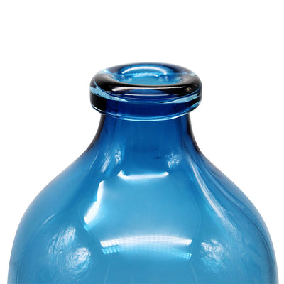 Small Plain Glass Blue Vase 30.5cm