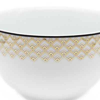 Black & Gold Deco Glam Coupe Rice Bowl