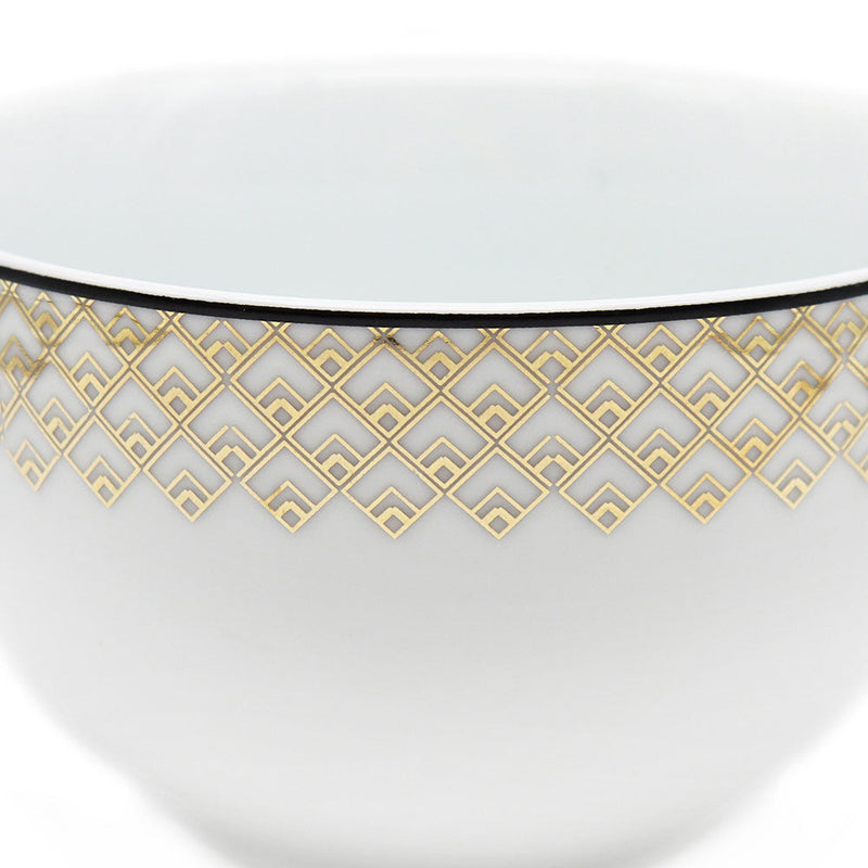 Black & Gold Deco Glam Coupe Rice Bowl