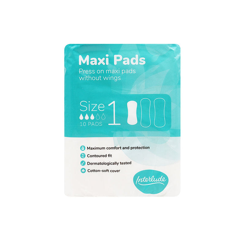 Interlude Maxi Pads Size 1 Without Wings 10S x 6PK