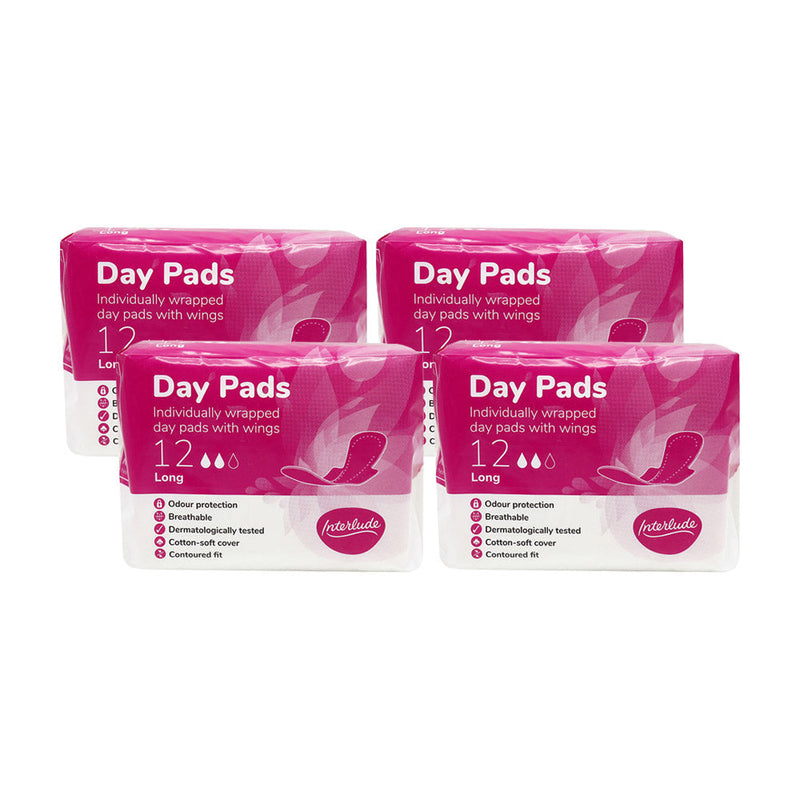 Interlude Ultra Day Pads Long with Wings 12S x 4PK