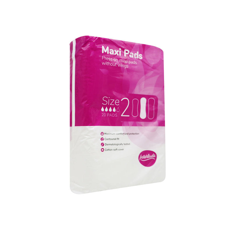 Interlude Maxi Pads Size 2 Without Wings 10S x 4PK