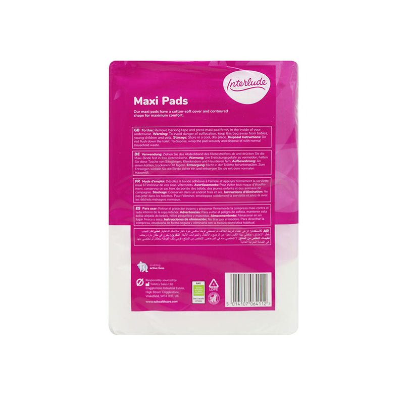 Interlude Maxi Pads Size 2 Without Wings 10S x 4PK