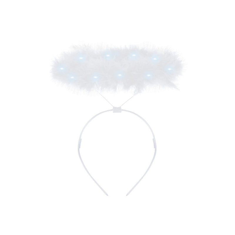 Light Up White Angel Halo with White Headband