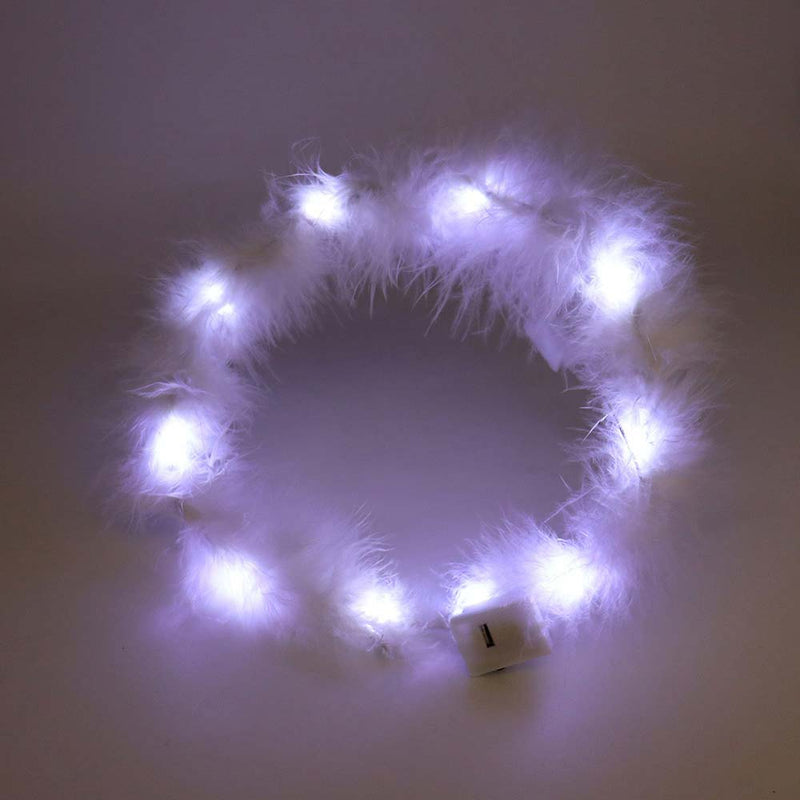 Light Up White Angel Halo with White Headband
