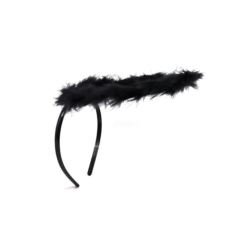 Light Up Black Angel Halo with White Headband