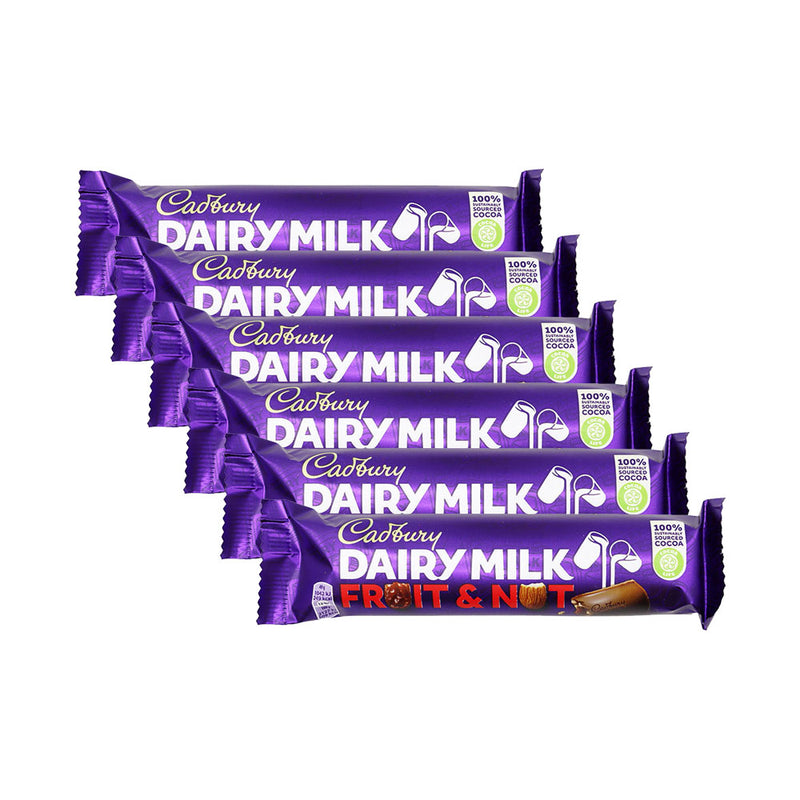Dairy Milk Fruit & Nut Chocolate Bar 49g x 6Pack