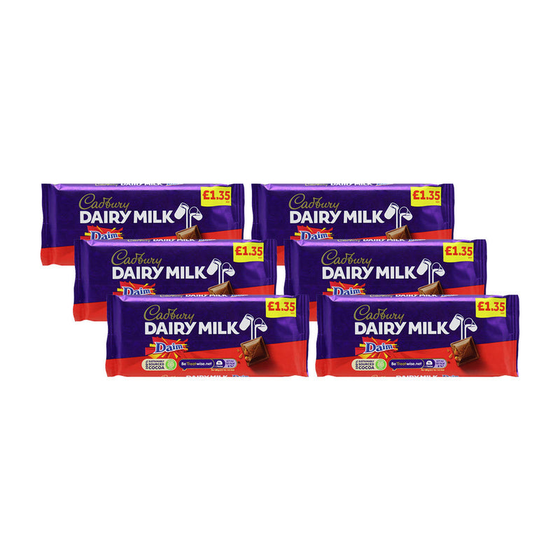 Cadbury Dairy Milk with Daim Chocolate Bar 120g x 6PK