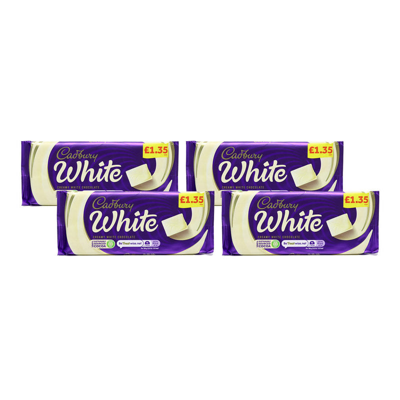 Cadbury Creamy White Chocolate Bar 90g x 4PK