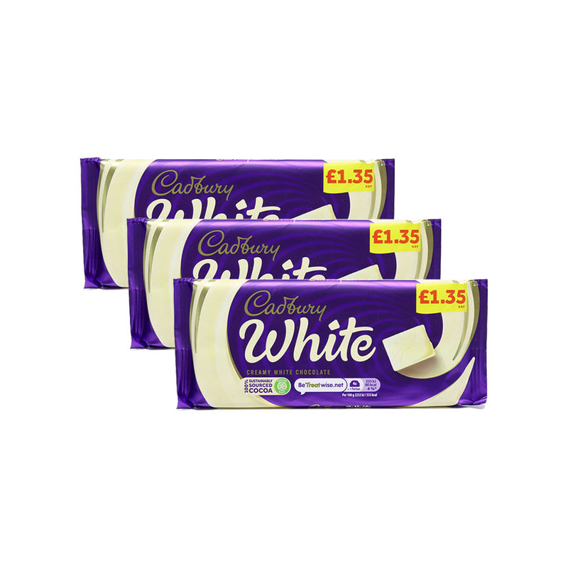 Cadbury Creamy White Chocolate Bar 90g x 3Pack
