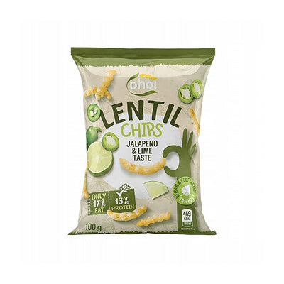 OHO! Lentil Chips Jalapeno & Lime Taste 100g