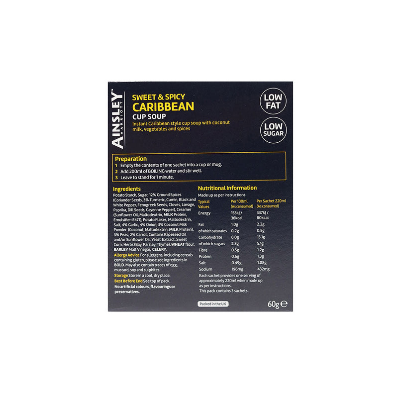 Ainsley Harriott Sweet & Spicy Caribbean Cup Soup 60g x 3PK