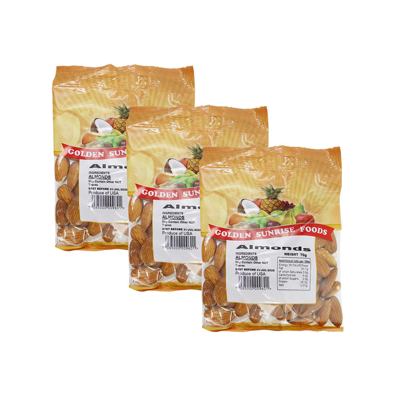 Golden Sunrise Foods Almonds 70g x 3Pack