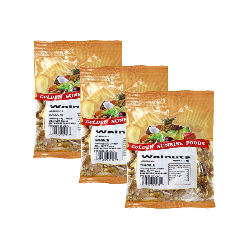 Golden Sunrise Foods Walnuts 75g x 3Pack