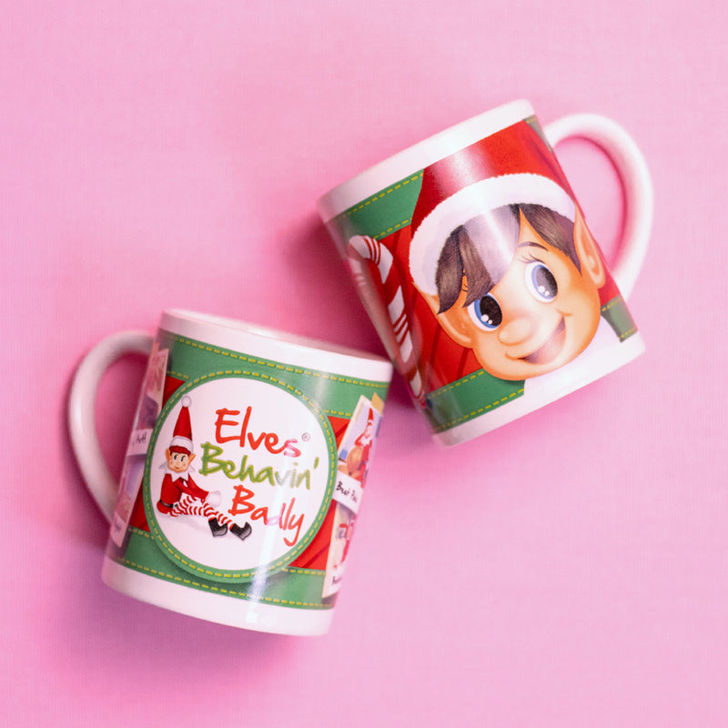 Christmas Elf Ceramic Coffee Mug 7Oz 2Pack