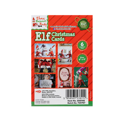 Naughty Elf Christmas Cards Lipstick Pack of 6