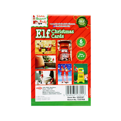 Naughty Elf Christmas Cards Post Box Pack of 6