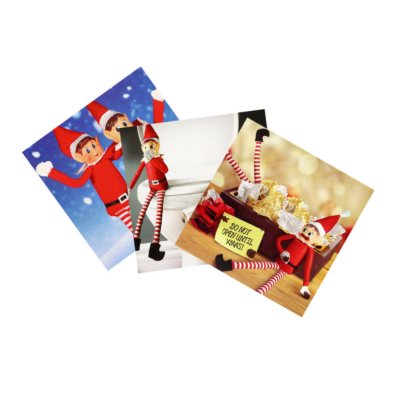 Naughty Elf Christmas Cards Post Box Pack of 6