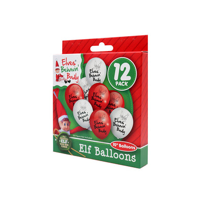 10inch Printed Elf Balloons Pack Of 12